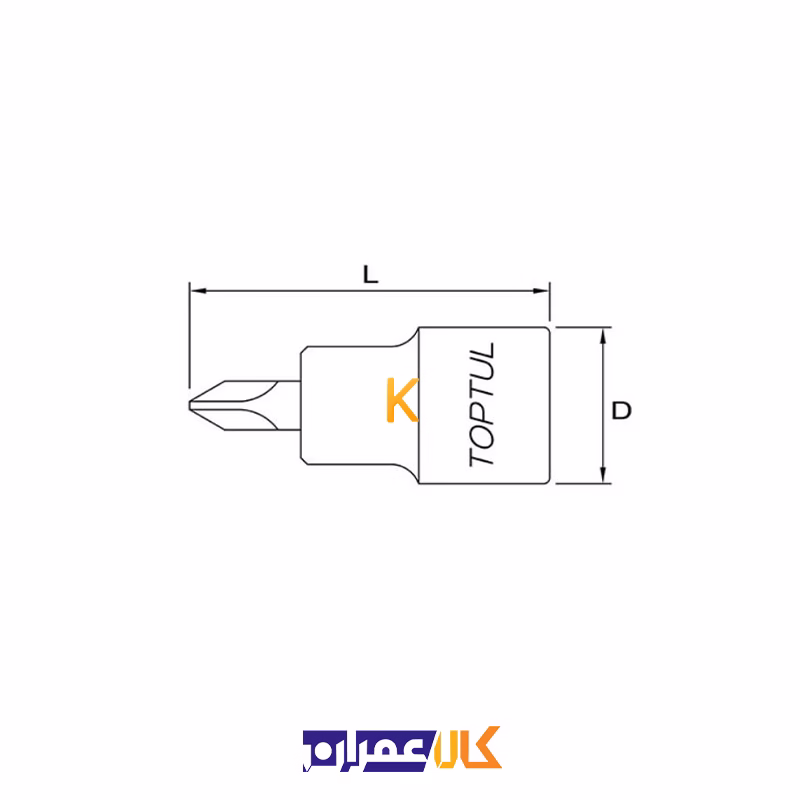 بکس پیچ‌گوشتی چهارسو 1/4 اینچ مدل BCAA08P تاپ تول