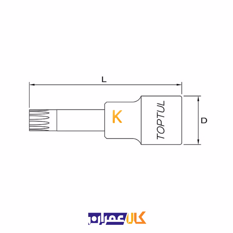 آچار بکس هزار خاری بلند 1/2 اینچ مدل BCJA16 تاپ تول