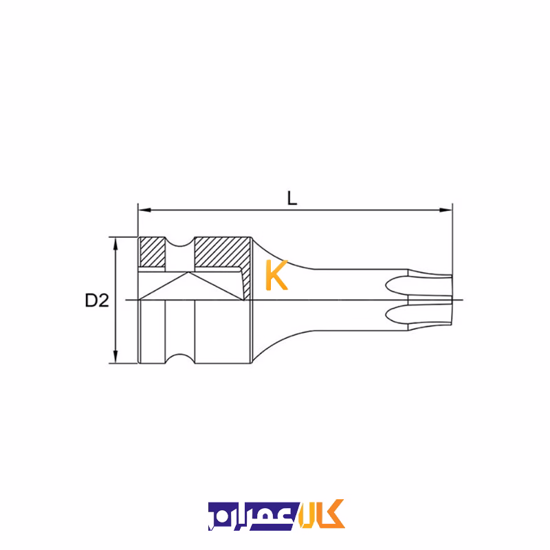 آلن بکسی فشارقوی کوتاه 1/2 اینچ مدل KADA16 تاپ تول