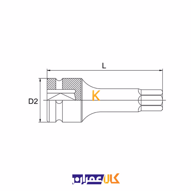 آلن بکسی فشارقوی کوتاه 3/4 اینچ مدل KADH24 تاپ تول