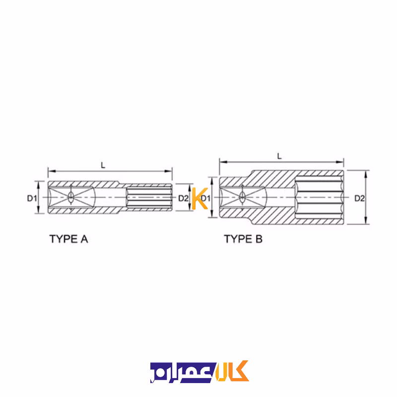 بکس تکی 1/4 اینچ بلند 12 پر مدل BBEF08 تاپ تول