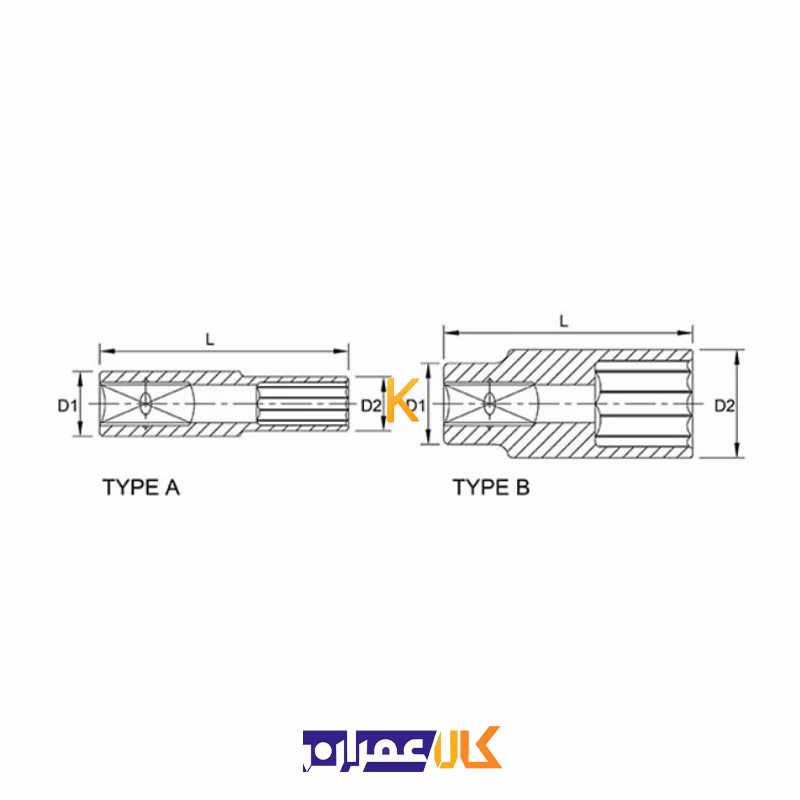 بکس تکی 3/8 اینچ بلند 12 پر مدل BBEF12 تاپ تول