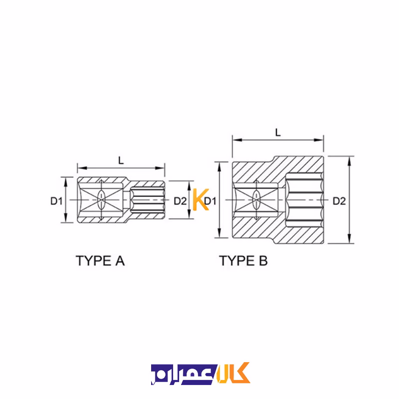 بکس تکی 3/4 اینچ کوتاه 12 پر مدل BAEB24 تاپ تول