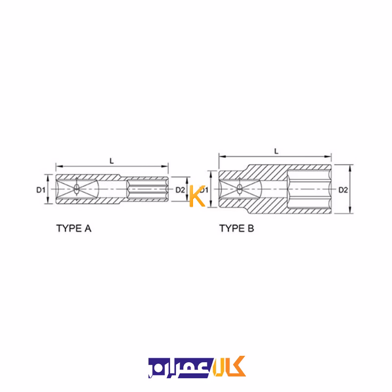 بکس تکی 1/4 اینچ بلند 6 پر مدل BAEE08 تاپ تول