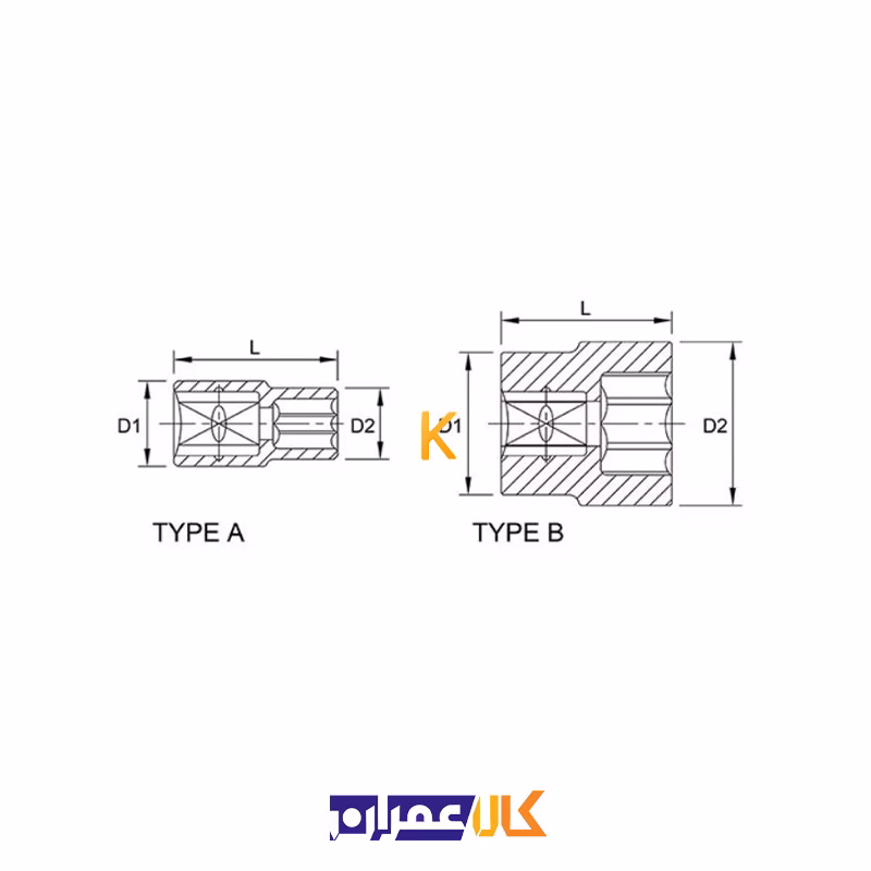 بکس تکی 1/2 اینچ کوتاه 6 پر مدل BBEA16 تاپ تول