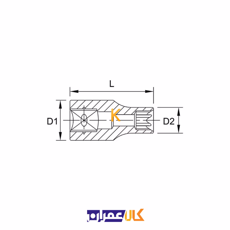 بکس تکی 3/8 اینچ کوتاه ستاره ای مدل BAED12 تاپ تول
