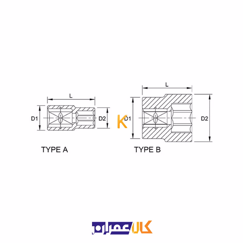 بکس تکی 1/2 اینچ کوتاه 6 گوش مدل BAEA16 تاپ تول