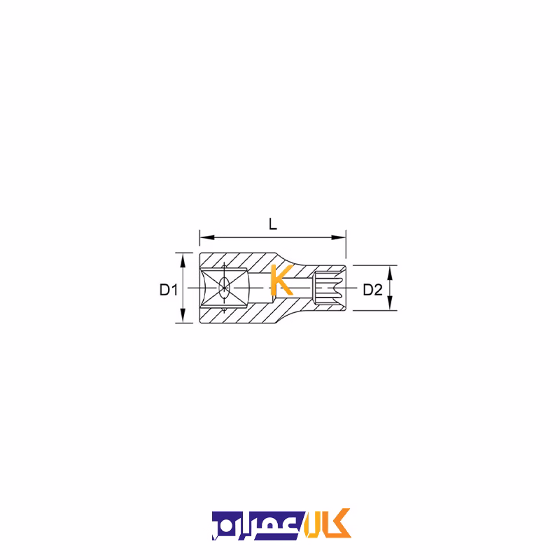 بکس تکی 1/4 اینچ کوتاه ستاره ای مدل BAED08 تاپ تول