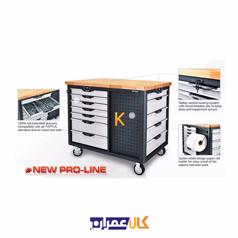 جعبه ابزار حرفه ایی 2 حالت 12 کشو مدل TCDB1203 تاپ تول