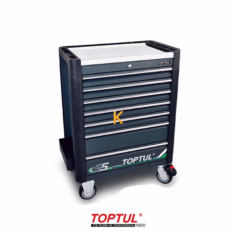 جعبه ابزار 7 کشو چرخ دار با ابزار مدل GE-3402 تاپ تول