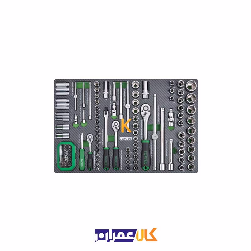 جعبه ابزار 7 کشو چرخ دار با ابزار مدل GE-3402 تاپ تول