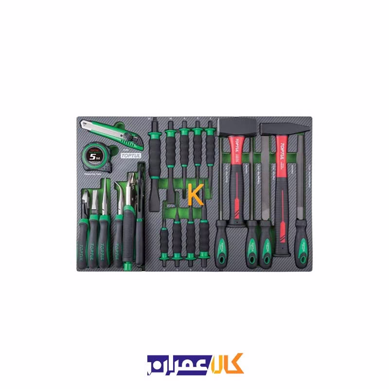 جعبه ابزار 7 کشو چرخ دار با ابزار مدل GE-3402 تاپ تول