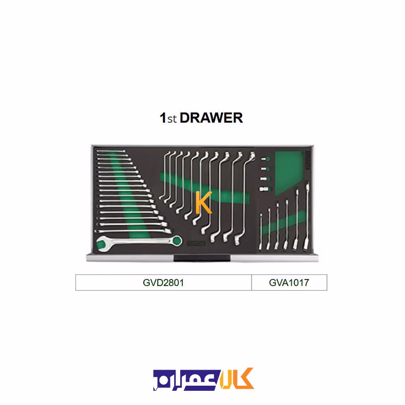 جعبه ابزار 7 کشو چرخ دار با ابزار مدل GV33813 تاپ تول