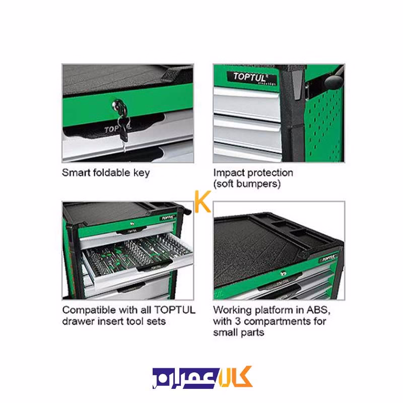 جعبه ابزار 7 کشو چرخ دار مدل TCAP0707 تاپ تول