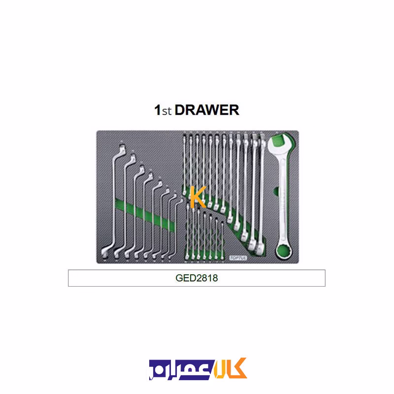 جعبه ابزار 7 کشو چرخ دار با ابزار مدل GE-20803 تاپ تول
