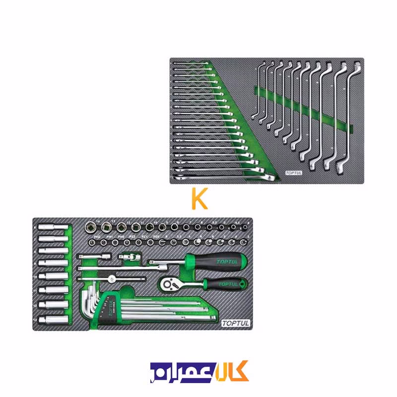جعبه ابزار 7 کشو چرخ دار با ابزار مدل GE-26118 تاپ تول