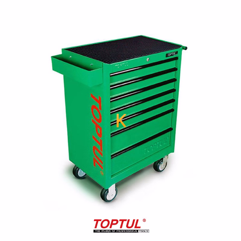 جعبه ابزار 7 کشو چرخ دار با ابزار مدل GE-21405 تاپ تول