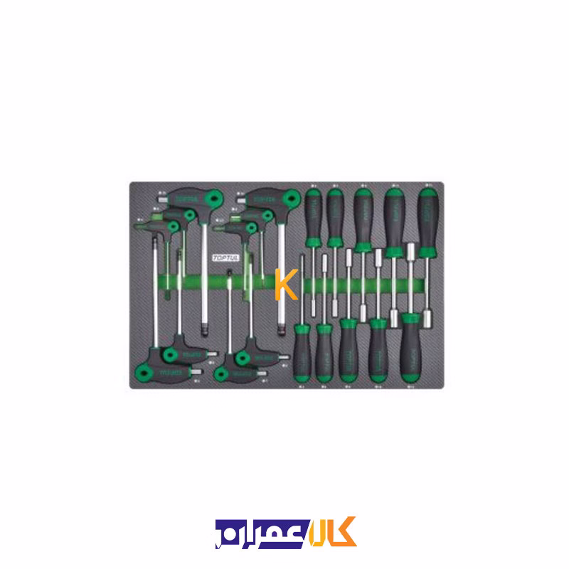جعبه ابزار 7 کشو چرخ دار با ابزار مدل GE-21405 تاپ تول