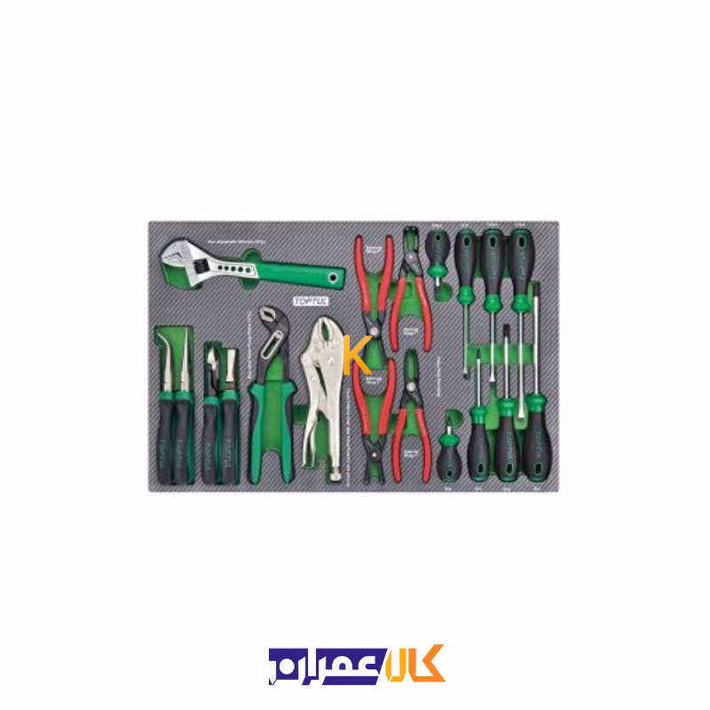 جعبه ابزار 7 کشو چرخ دار با ابزار مدل GE-21405 تاپ تول