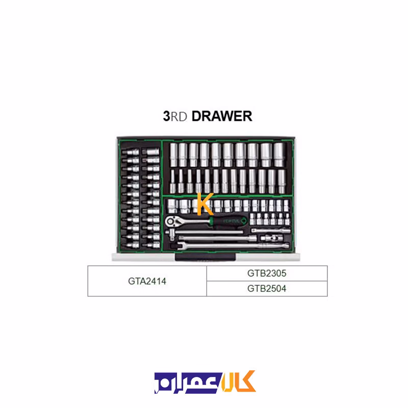 جعبه ابزار 7 کشو چرخ دار مدل GT-28303 تاپ تول