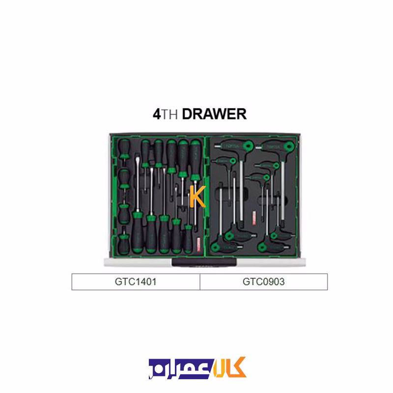 جعبه ابزار 7 کشو چرخ دار مدل GT-28303 تاپ تول