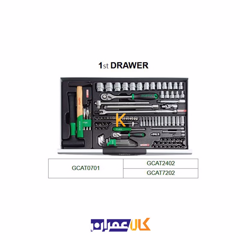 جعبه ابزار 3 کشو رومیزی با ابزار مدل GCAZ0005 تاپ تول
