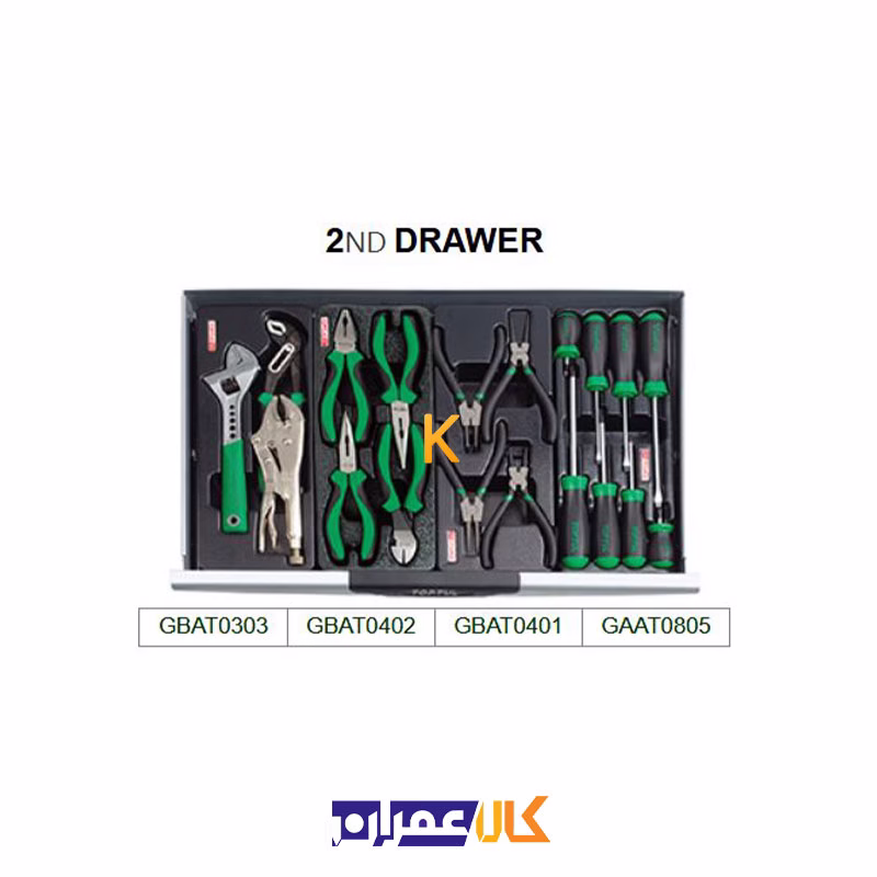 جعبه ابزار 3 کشو رومیزی با ابزار مدل GCAZ0005 تاپ تول