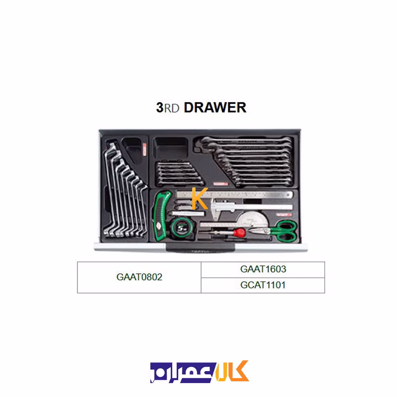 جعبه ابزار 3 کشو رومیزی با ابزار مدل GCAZ0005 تاپ تول