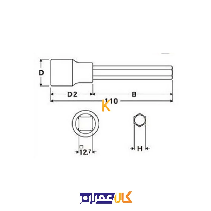 آچار آلن بکسی تکی بلند مدل 83LB ایت