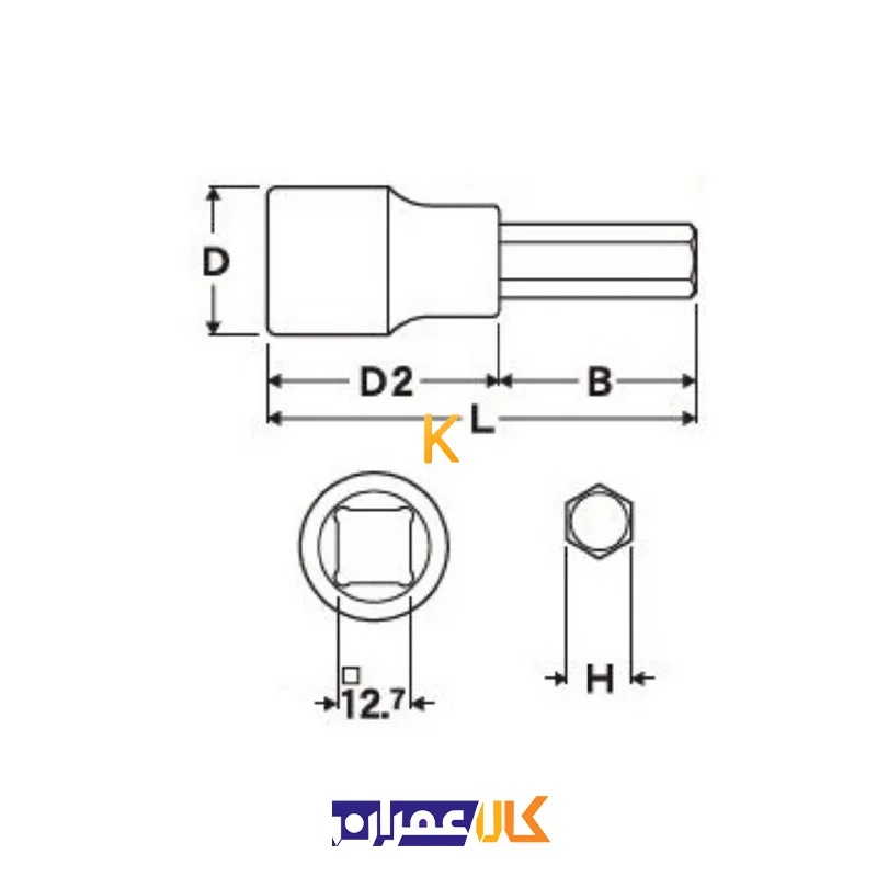آچار آلن بکسی تکی کوتاه مدل 21SB ایت