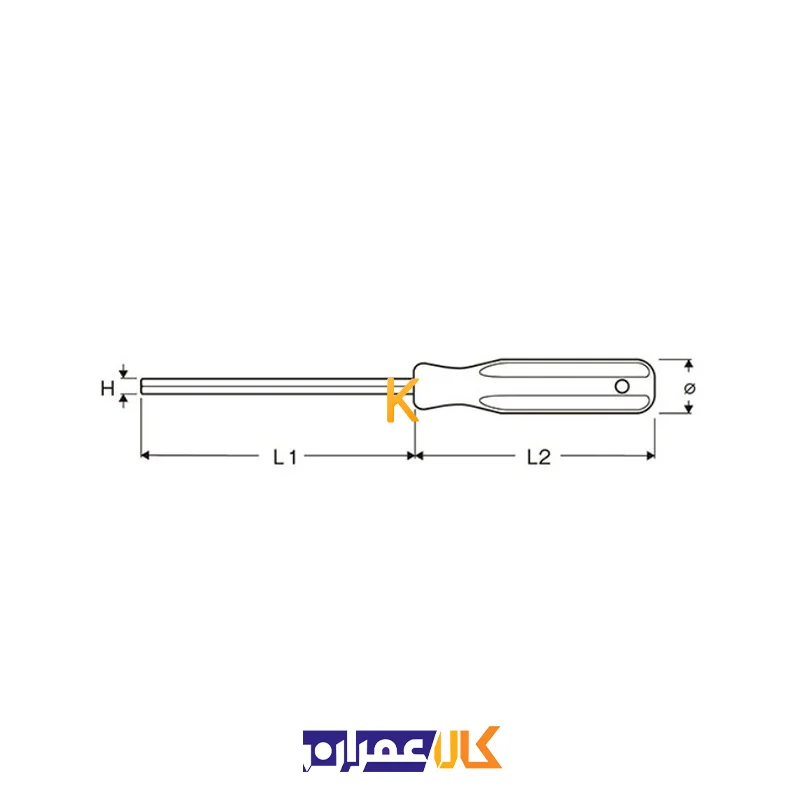 آچار آلن تکی دسته پیچ گوشتی مدل 006 ایت