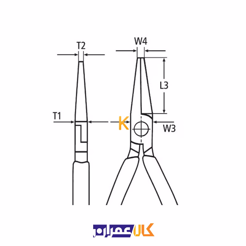 انبر دم باریک سرگرد مدل 3033160 کنیپکس