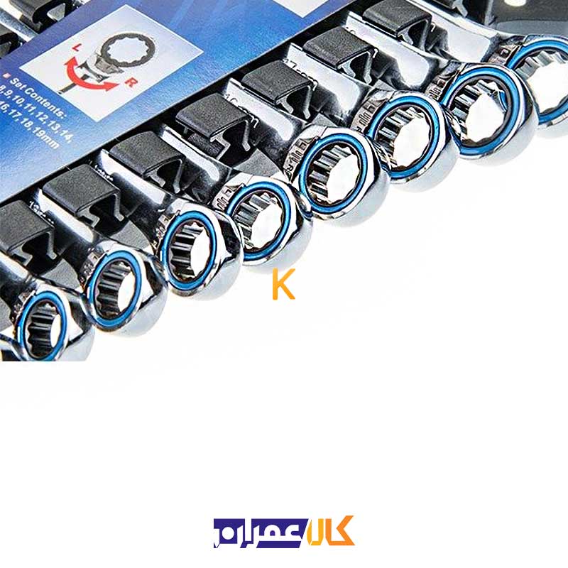مجموعه 12 عددی آچار یکسر تخت یکسر رینگ جغجغه ای مدل ARW-23MK03 لیکوتا