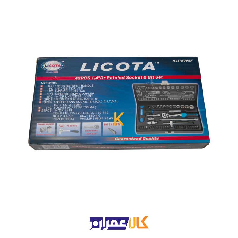 مجموعه 42 عددی آچار بکس مدل ALT-5008F لیکوتا