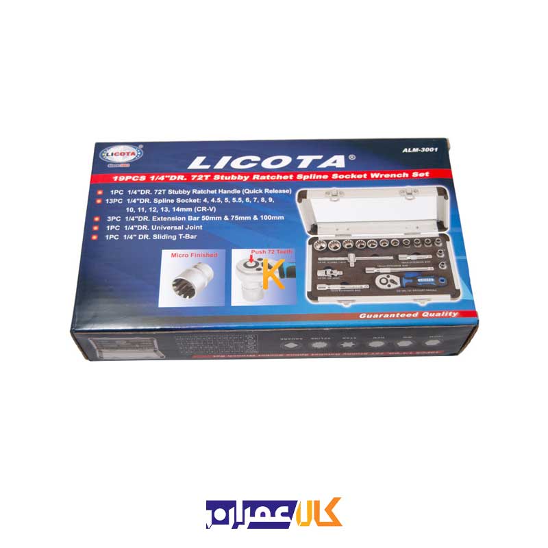 مجموعه 19 عددی آچار بکس مدل ALM-3001 لیکوتا