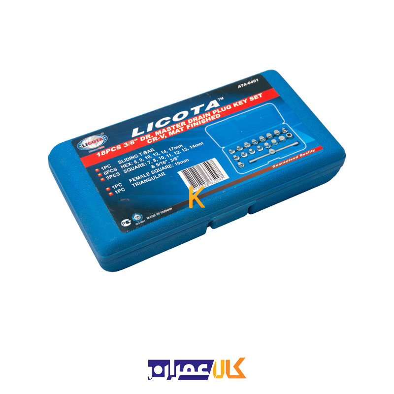 مجموعه 18 عددی آچار بکس مدل ATA-0401 لیکوتا