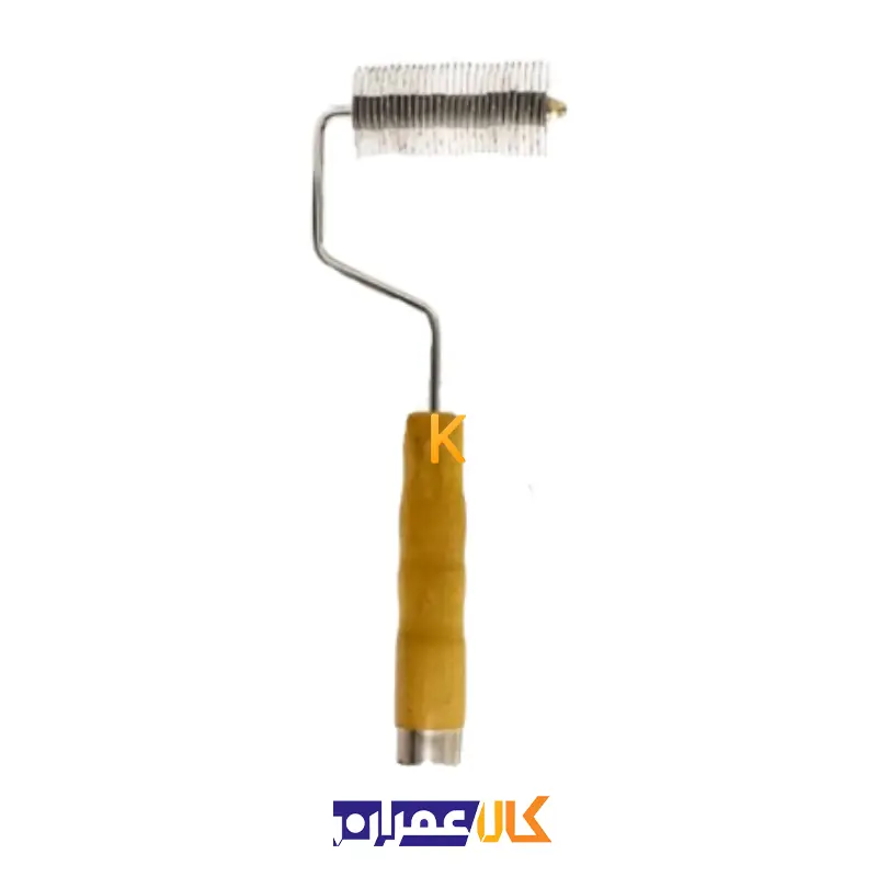 غلتک دسته چوبی پره دار فلزی روزا
