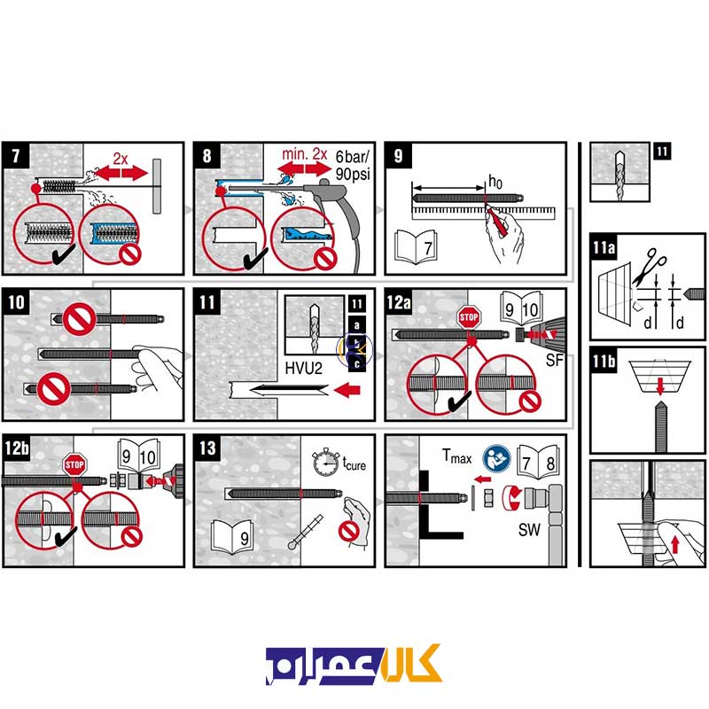 چسب کاشت هیلتی HVU 2 M12