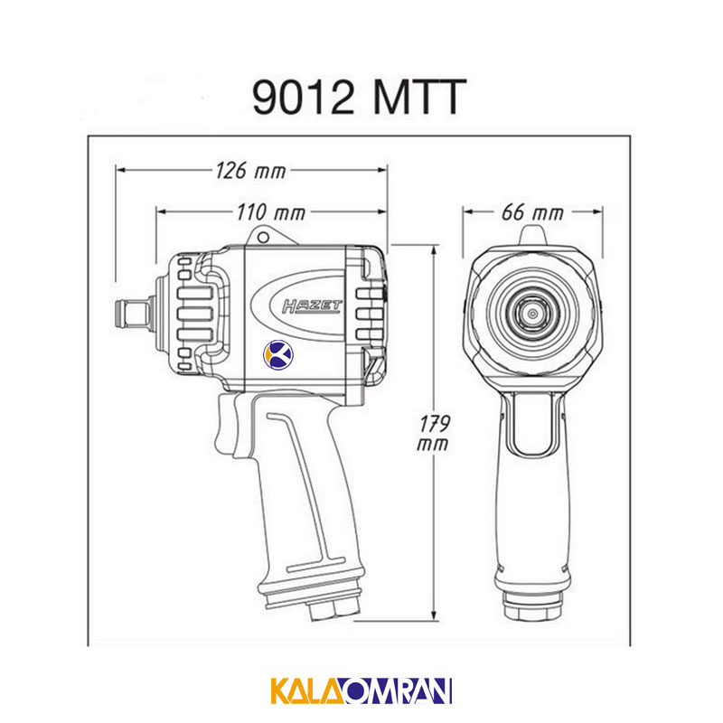 آچار بکس بادی 1/2 اینچ مدل 9012-MTT هازت