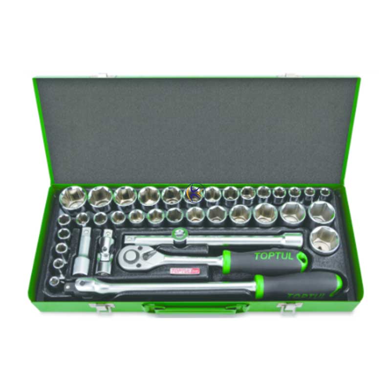 جعبه بکس 38 پارچه 1/2 اینچ و میلیمتر مدل GCAD3803 تاپ تول TOPTUL