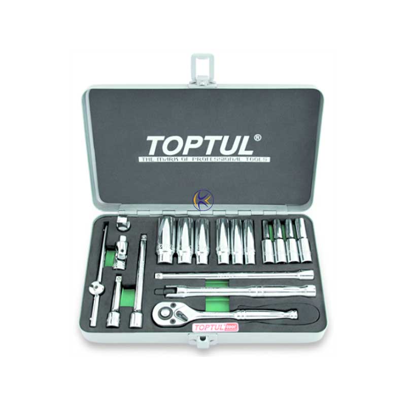 جعبه بکس 18 پارچه 1/4 بلند 12 پر اینچی مدل GCAD1817 تاپ تول TOPTUL