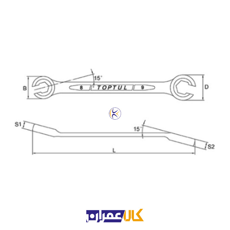 آچار دو سر رینگ باز ( چاک دار ) مدل AEEA تاپ تول TOPTUL