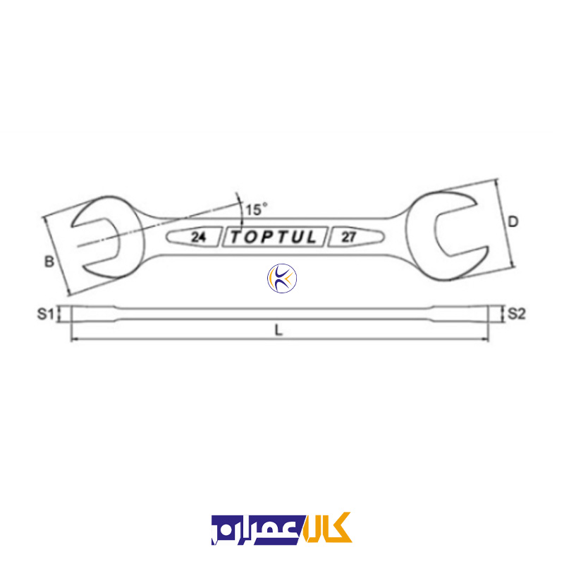 آچار دوسر تخت اینچی مدل ACEJ تاپ تول TOPTUL