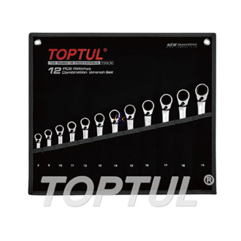 سری جغجغه ای 12 عددی ضامن دار کیفی (بدون آدابتور) مدل GPAQ1203 تاپ تول TOPTUL