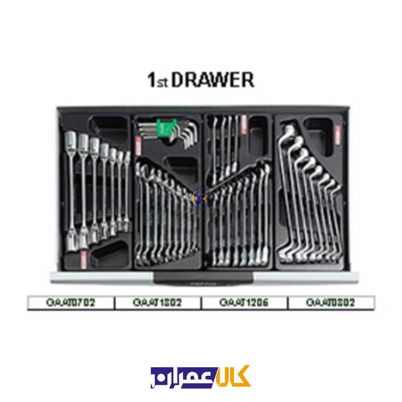 جعبه ابزار 7 کشوئی چرخ دار 227 پارچه مدل GCAJ0001 تاپ تول Toptul