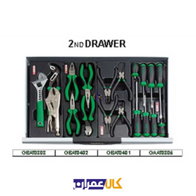 جعبه ابزار 7 کشوئی چرخ دار 227 پارچه مدل GCAJ0001 تاپ تول Toptul