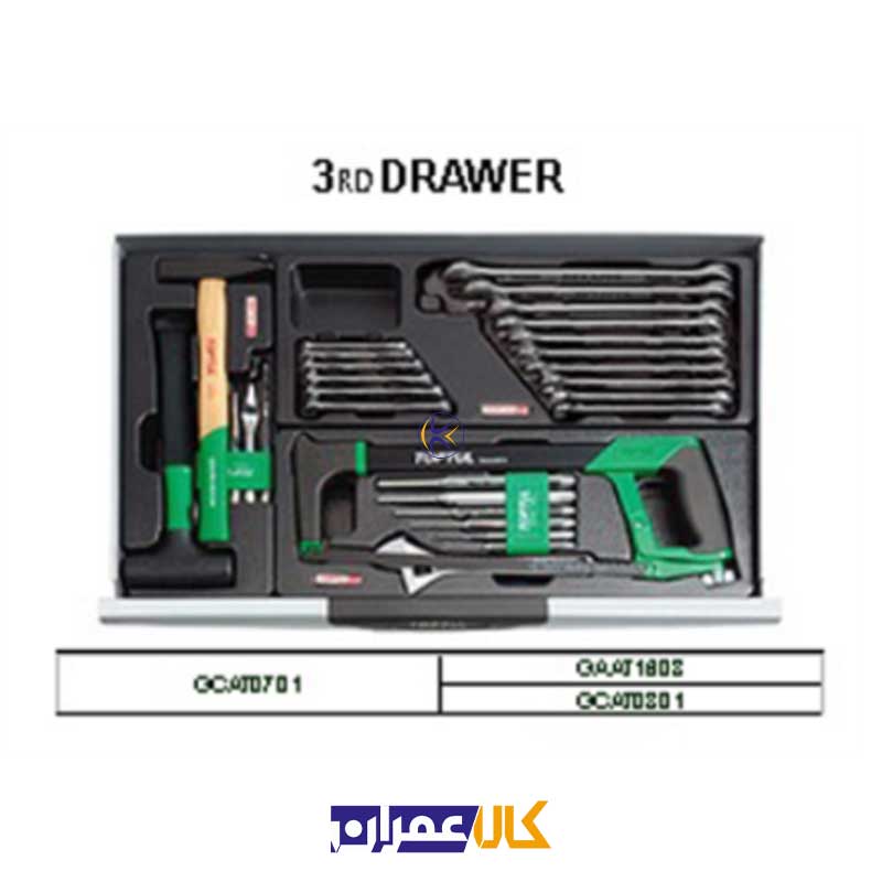 جعبه ابزار 7 کشوئی چرخ دار 227 پارچه مدل GCAJ0001 تاپ تول Toptul
