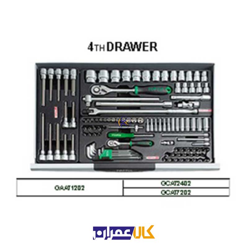جعبه ابزار 7 کشوئی چرخ دار 227 پارچه مدل GCAJ0001 تاپ تول Toptul
