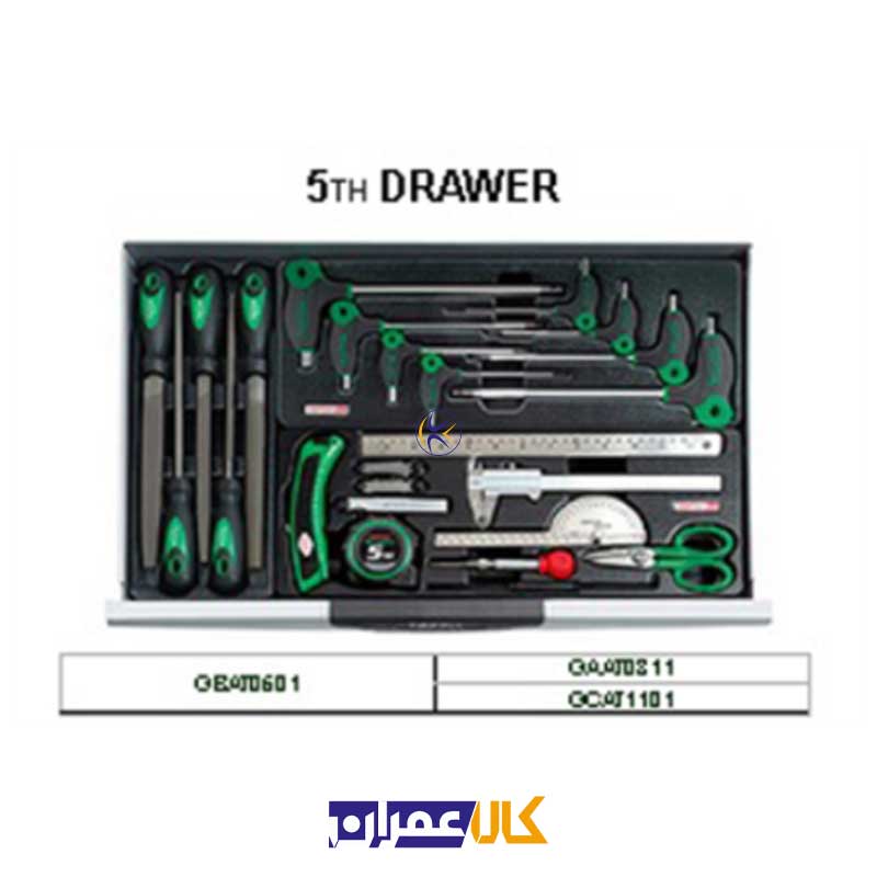 جعبه ابزار 7 کشوئی چرخ دار 227 پارچه مدل GCAJ0001 تاپ تول Toptul