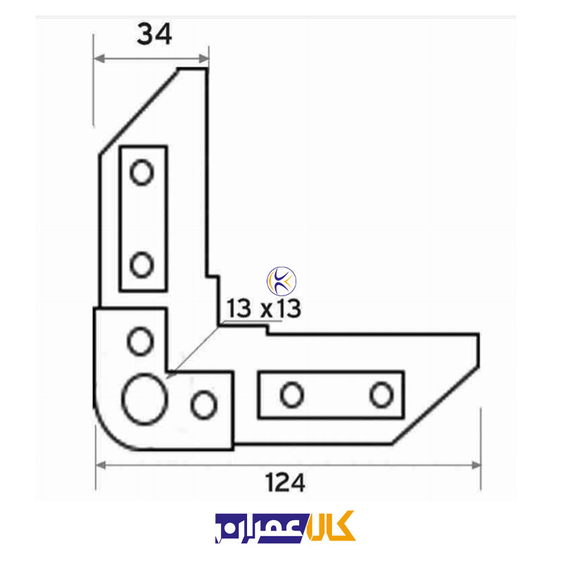 گوشه فلنج گالوانیزه سایز 40